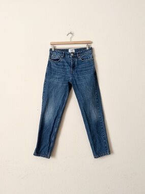 Ami Alexandre Mattiussi SIZE 28 Tapered leg distressed jeans in blue